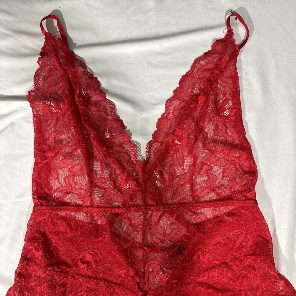 NEW ANN SUMMERS‎ [ Large 12-14 ] After Dark Lace Teddy In Red #6382 - Picture 4 of 11